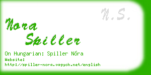 nora spiller business card
