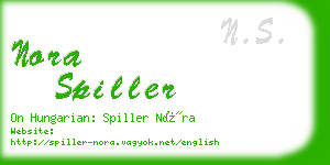 nora spiller business card